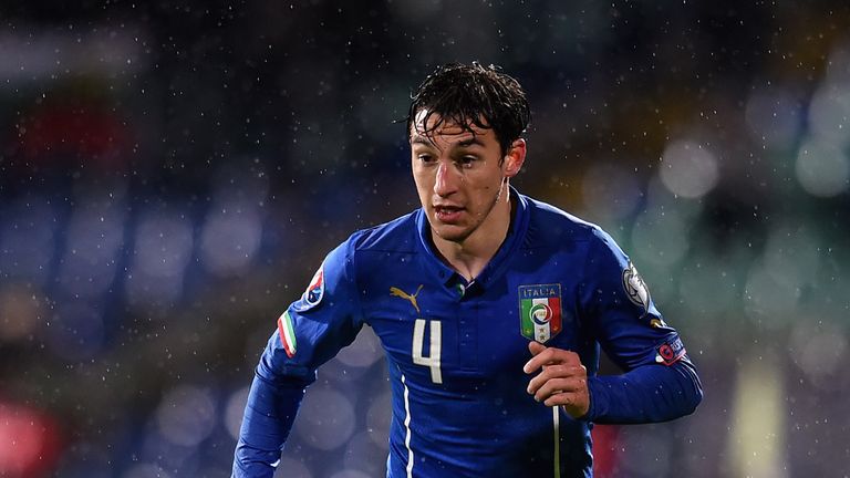 Matteo Darmian: In action for Italy during the Euro 2016 Qualifier against Bulgaria.