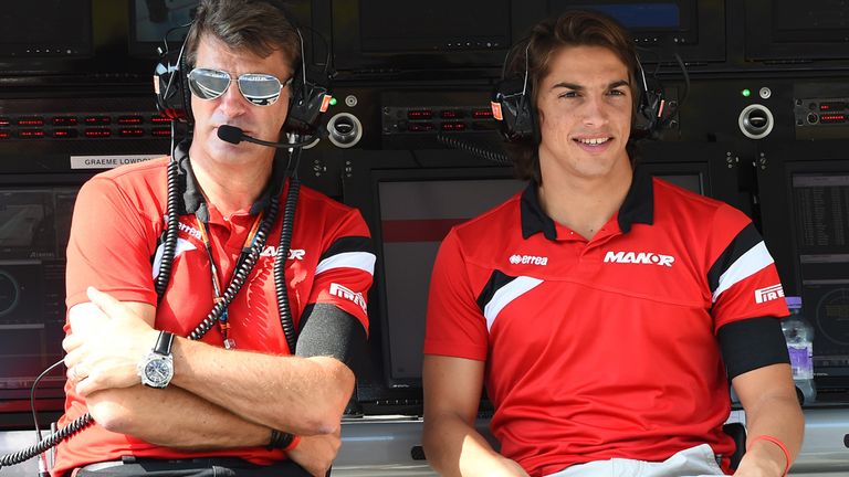 Manor boss Graeme Lowdon and driver Roberto Merhi 