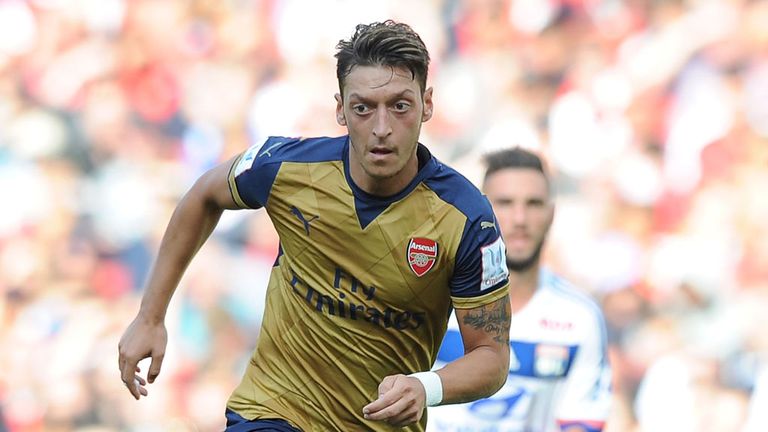 LONDON, ENGLAND - JULY 25:  Mesut Ozil of Arsenal during the match between Arsenal and Olympique 