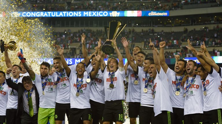 Mexico's national team celebrates