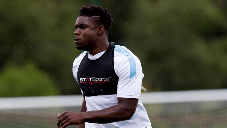 Micah Richards trains with the Aston Villa squad