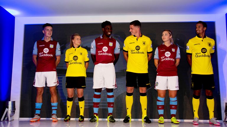 Micah Richards was one of several Aston Villa players present at the club's kit launch