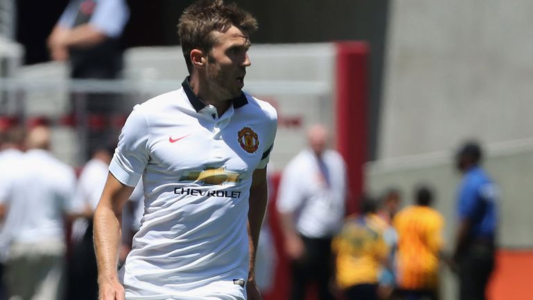Michael Carrick in action on Saturday for Manchester United during their pre-season game with Barcelona at Santa Clara, California