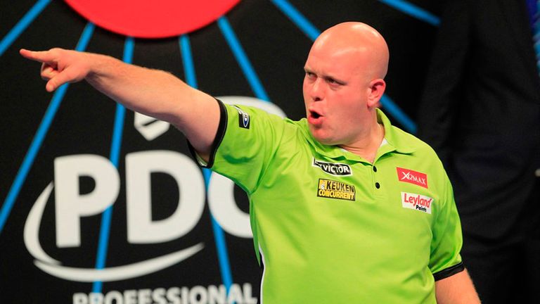 Michael van Gerwen celebrates his World Matchplay victory over Peter Wright