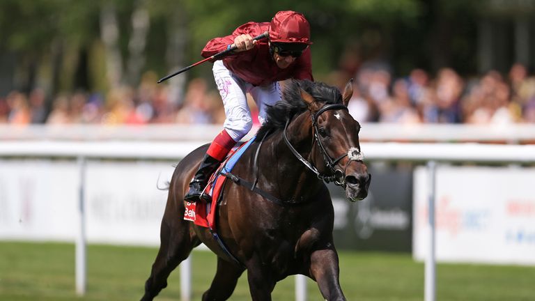 Mr Singh ridden by Frankie Dettori wins the Bahrain Trophy during day one of the July Festival at Newmarket Racecourse.
