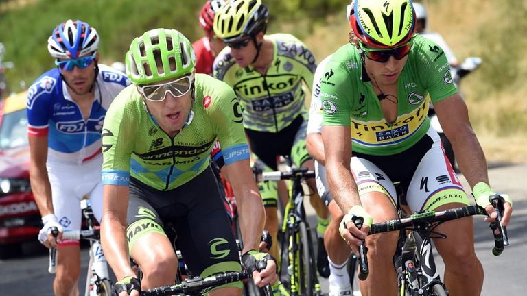Peter Sagan and Ryder Hesjedal on stage 15 of the 2015 Tour de France