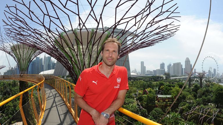 Petr Cech visits Gardens By The Bay in Singapore.  (Pic: David Price/Arsenal FC) 