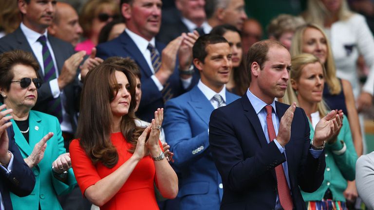 Catherine, Duchess of Cambridge and Prince William, Duke of Cambridge give Andy Murray a royal welcome