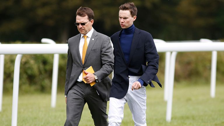 Aidan O'Brien with his son Joesph O'Brien before racing on Day Two of Glorious Goodwood