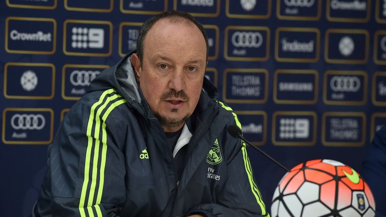 Real Madrid coach Rafael Benitez addresses a press conference