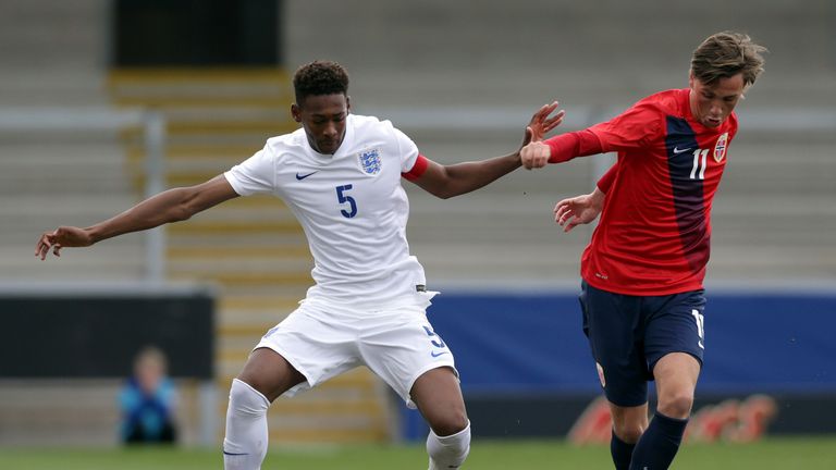 Oxford in action for England's U17s against Norway