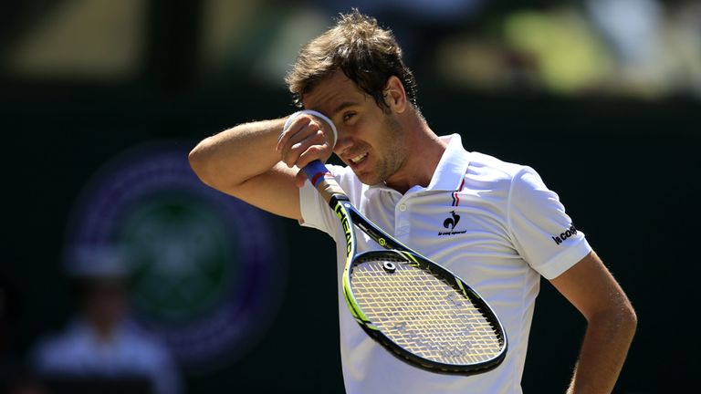 Richard Gasquet during his match against Novak Djokovic