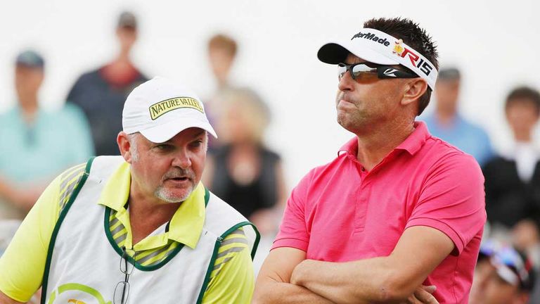 Robert Allenby and his caddie Mick Middlemo at the Waste Management Open in Phoenix