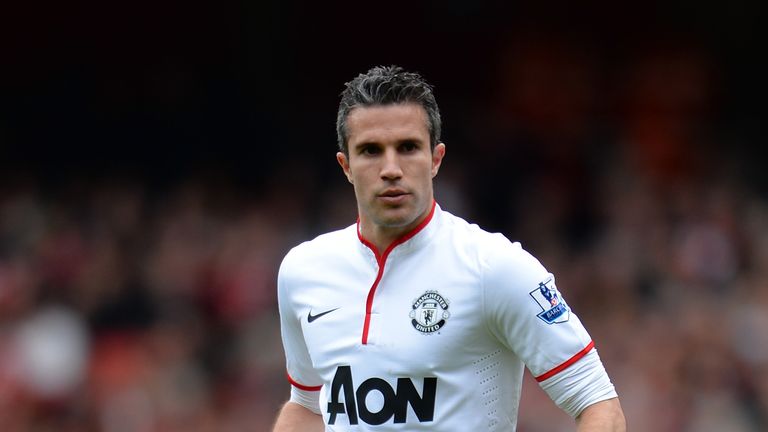 LONDON, ENGLAND - APRIL 28 2013:  Robin van Persie of Manchester United in action during the Barclays Premier League match between Arsenal and United