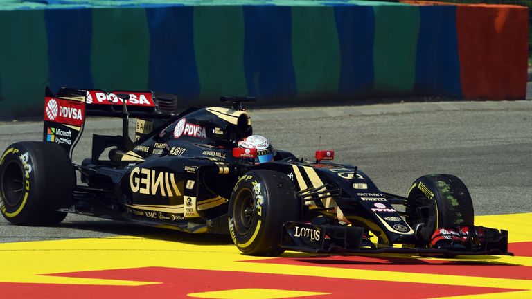Romain Grosjean spun during P2 in Hungary