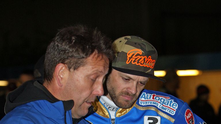 Schlein with stars team manager Rob Lyon