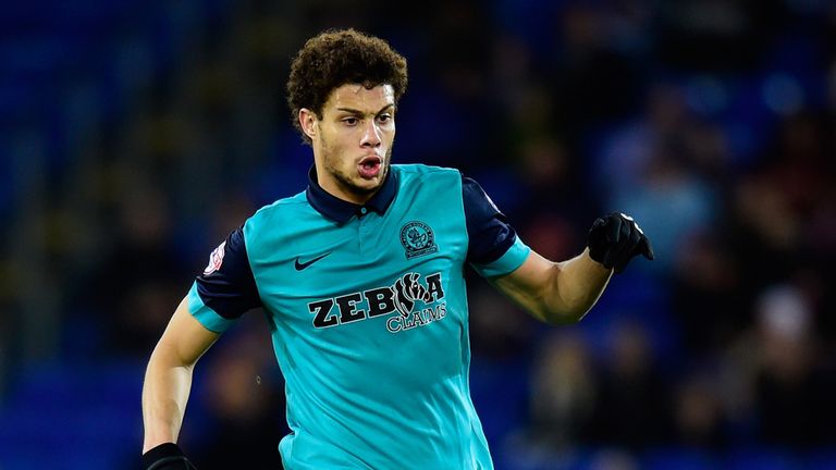 CARDIFF, WALES - FEBRUARY 17:  Blackburn player Rudy Gestede in action during the Sky Bet Championship match between Cardiff City and Blackburn Rovers at C