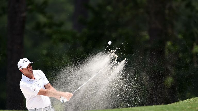 Sam Saunders hits his third shot on the fifth hole during the first round of the Barbasol Championship