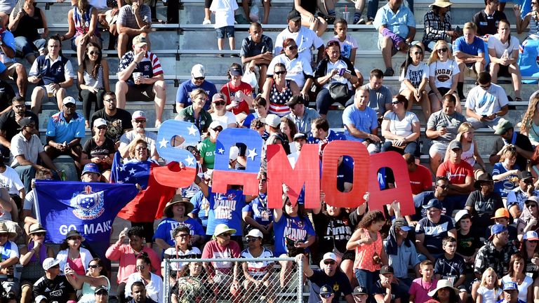Samoa fans at the Pacific Nations Cup