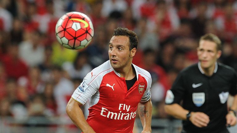 Santi Cazorla in pre-season action for Arsenal