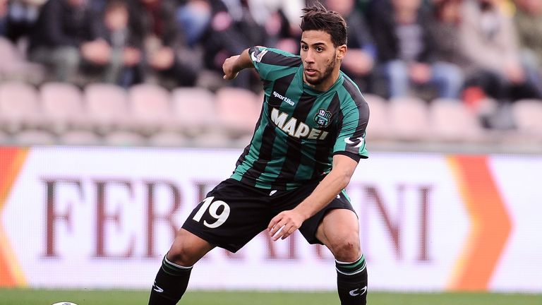 Saphir Taider of US Sassuolo Calcio in action during the Serie A match against SS Lazio