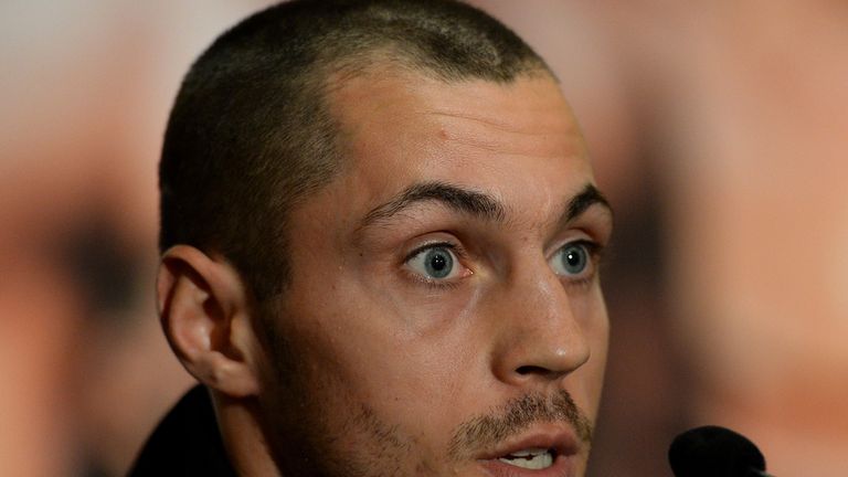 Scott Quigg, speaks during a press conference at the Grosvenor Casino, Manchester.