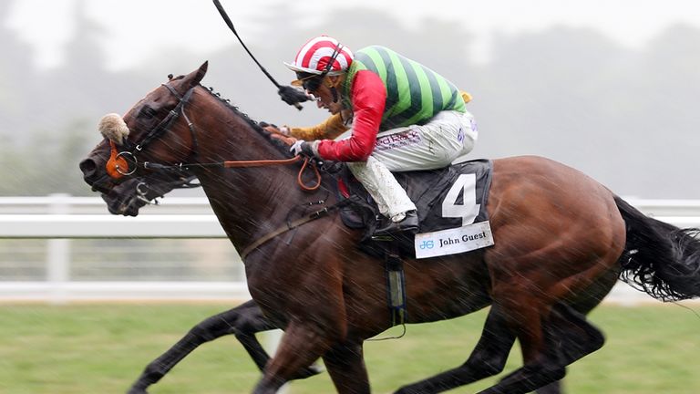 Seamour, ridden by Ben Curtis (near side), gets up to beat High Secret at Ascot