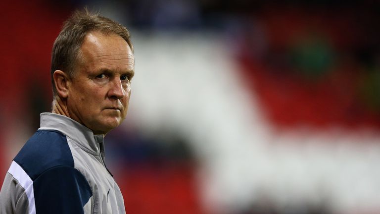 Sean O'Driscoll, manager of England U19s looks on before the U19 International friendly match between England and Italy