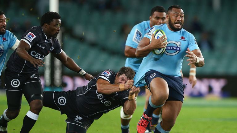 Sekope Kepu of the Waratahs makes a break during the round 14 Super Rugby match between the Waratahs and the Sharks