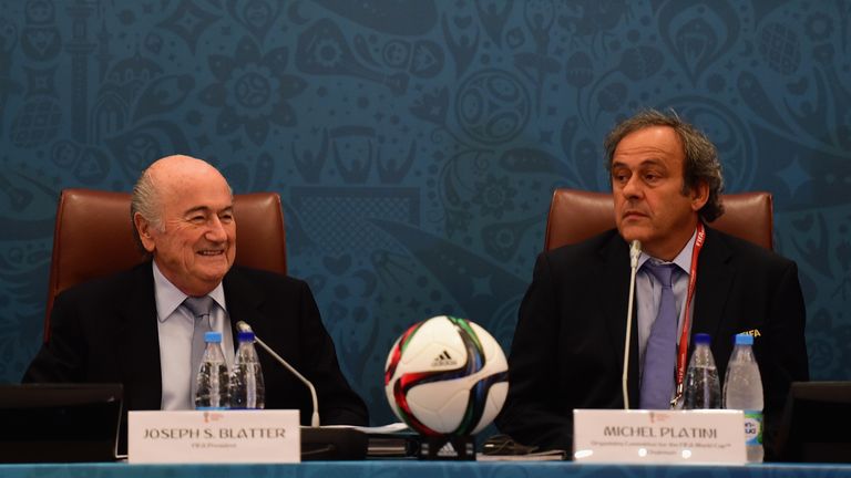 FIFA President Joseph S. Blatter and UEFA President Michel Platini