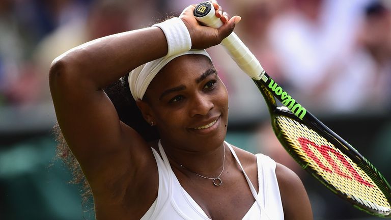 Serena Williams cuts a relieved figure after making it through to the semi-finals
