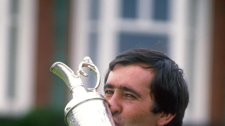 Seve Ballesteros with the Open trophy in 1988