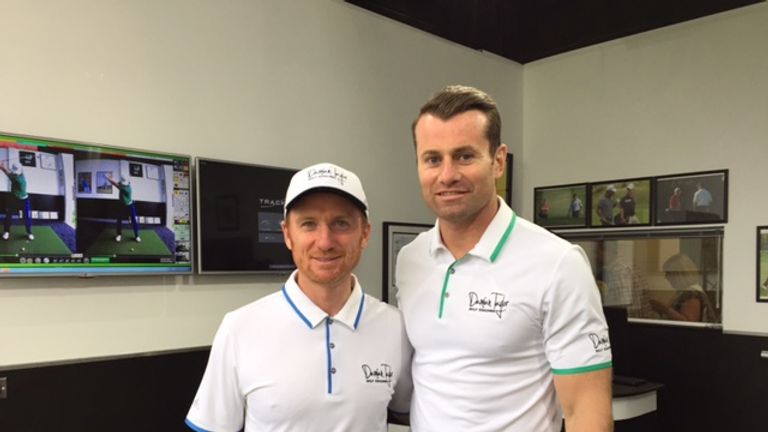 Shay Given (right) with golf coach Damian Taylor