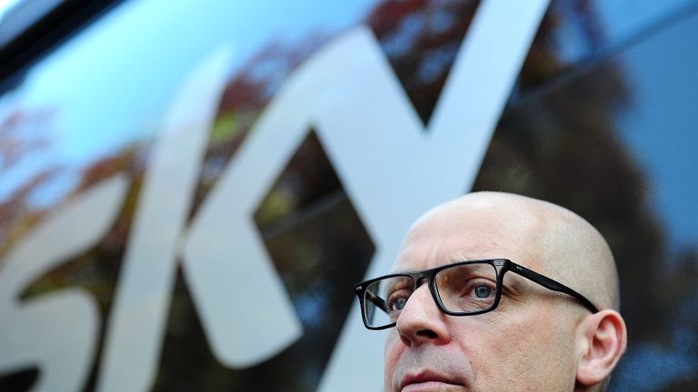 Sir Dave Brailsford, Team Principal of Team Sky looks on prior to the start of Stage Four of the 2014 Tour of Britain