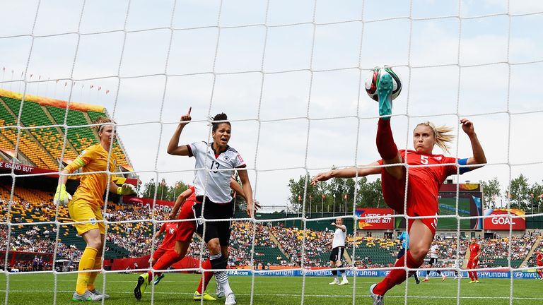 Steph Houghton of England clears the ball during the FIFA Women's World Cup Canada 2015 Third Place Play-off match between Germany