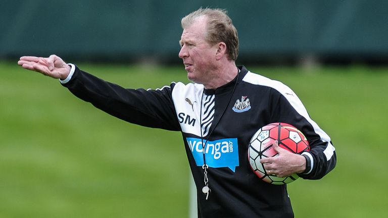 Steve McClaren is back on the training ground at Newcastle