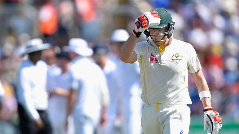 Steve Smith departs for 33 on day two at Cardiff