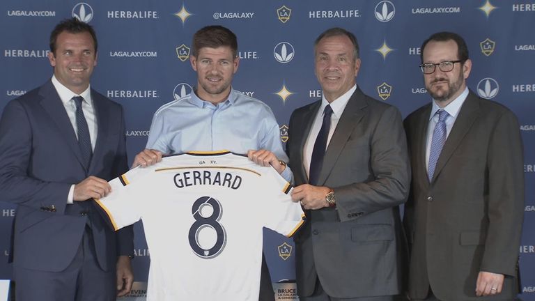 Steven Gerrard at his first LA Galaxy news conference