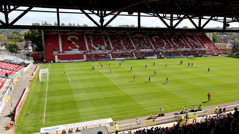 A general view of the stadium during the pre-season match at the County Ground, Swindon.