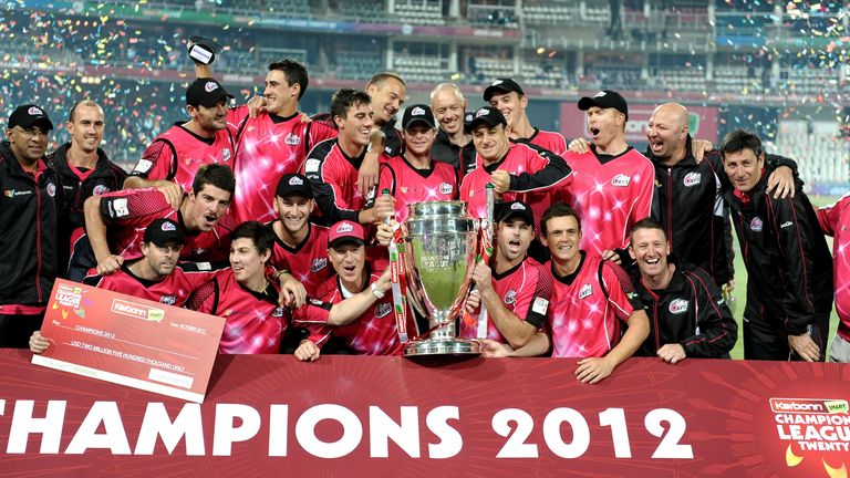 Sydney Sixers celebrate after winning 2012 Champions League T20