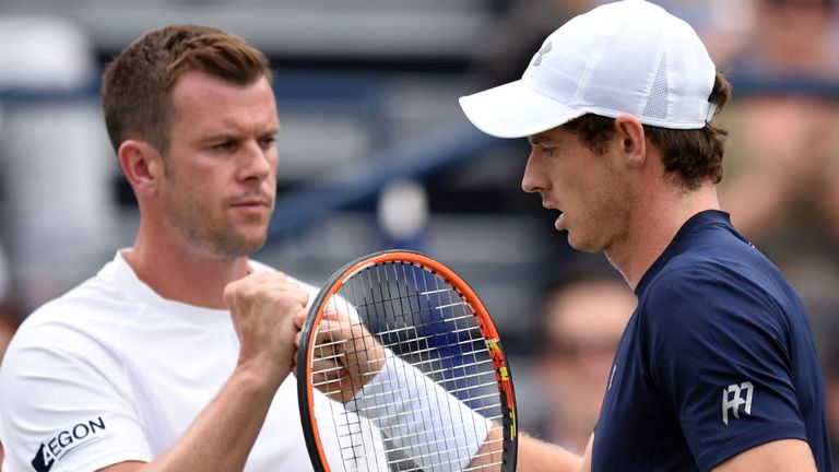 Leon Smith and Andy Murray - Davis Cup quarter-final