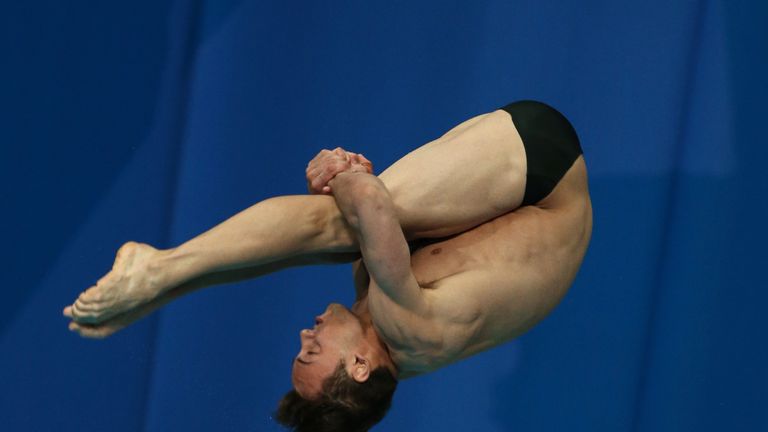  Tom Daley of Great Britain competes in the 3m Springboard/10m Platform Team Diving Final on day five of the 16th FINA World Championships