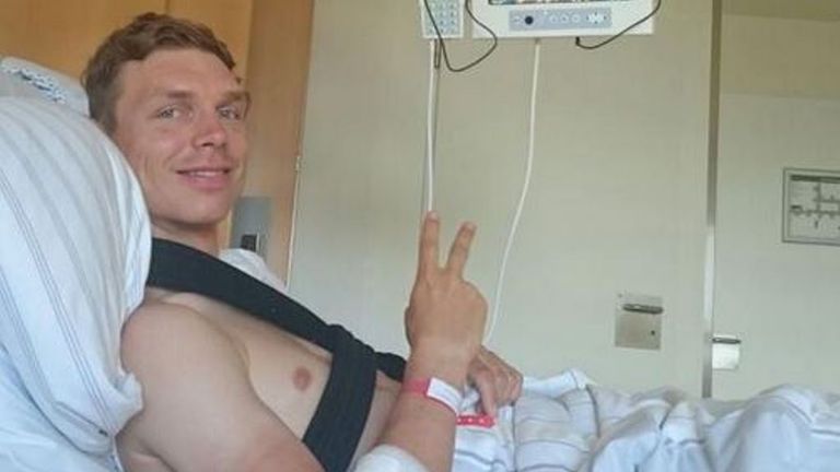 Tony Martin, Tour de France 2015, broken collarbone, hospital (Picture: Twitter)