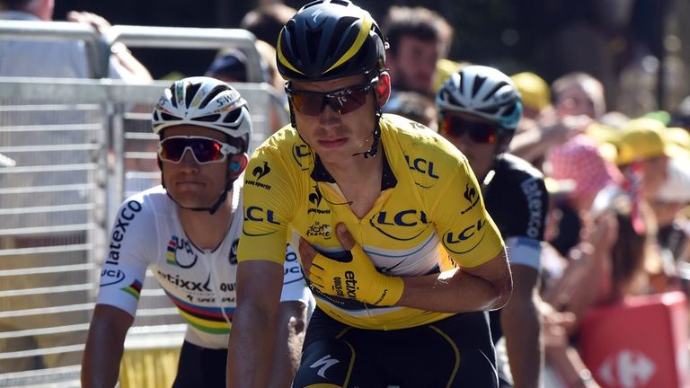 Tony Martin crashed inside the final 1km of stage six of the Tour de France