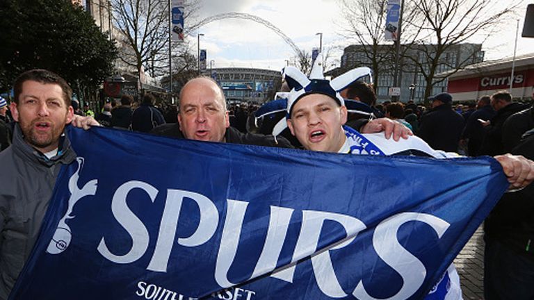 Spurs fans outside Wembley at last season's League Cup final