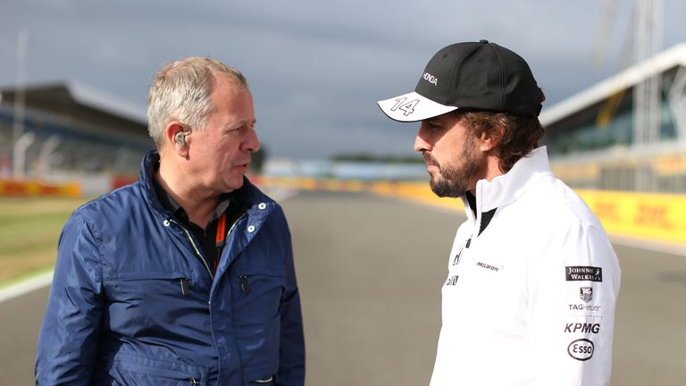 Martin Brundle talks to Fernando Alonso