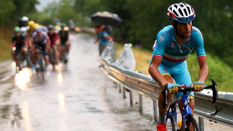 Vincenzo Nibali during stage twelve of the 2015 Tour de France, a 195 km stage between Lannemezan and Plateau de Beille