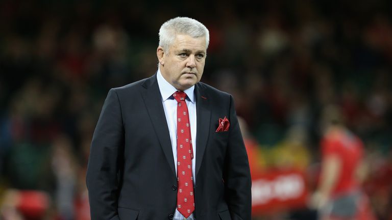 Warren Gatland, the Wales head coach, looks on during the international match between Wales and Australia
