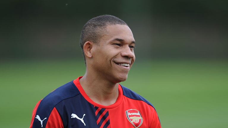 Wellington Silva of Arsenal during a training session 