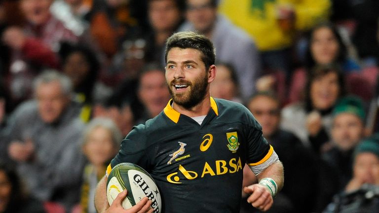 Willie le Roux of South Africa scores during the match between South Africa and World XV